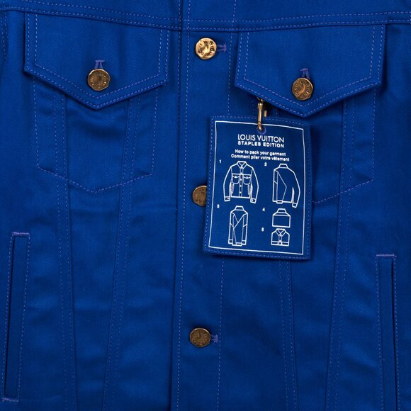 Louis Vuitton Staples Edition DNA Denim Cobalt Blue Jacket - Picture 9 of 15